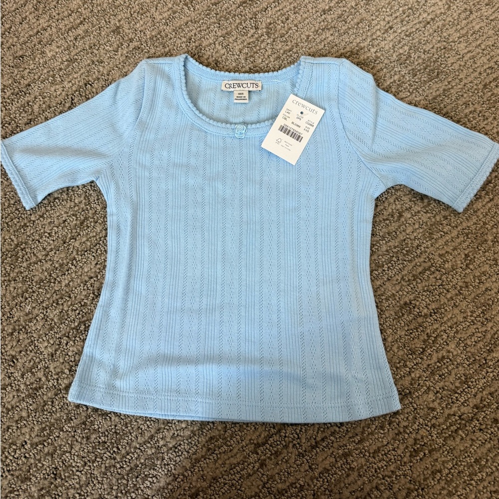 Crewcuts Girls' short-sleeve pointelle T-shirt